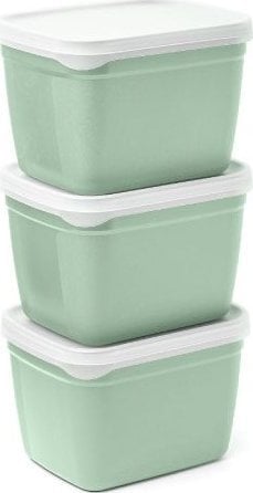 Amuse Bewaardoos Optifridge Groen 1.2l set 3 stuks - Rechthoekig - Bio
