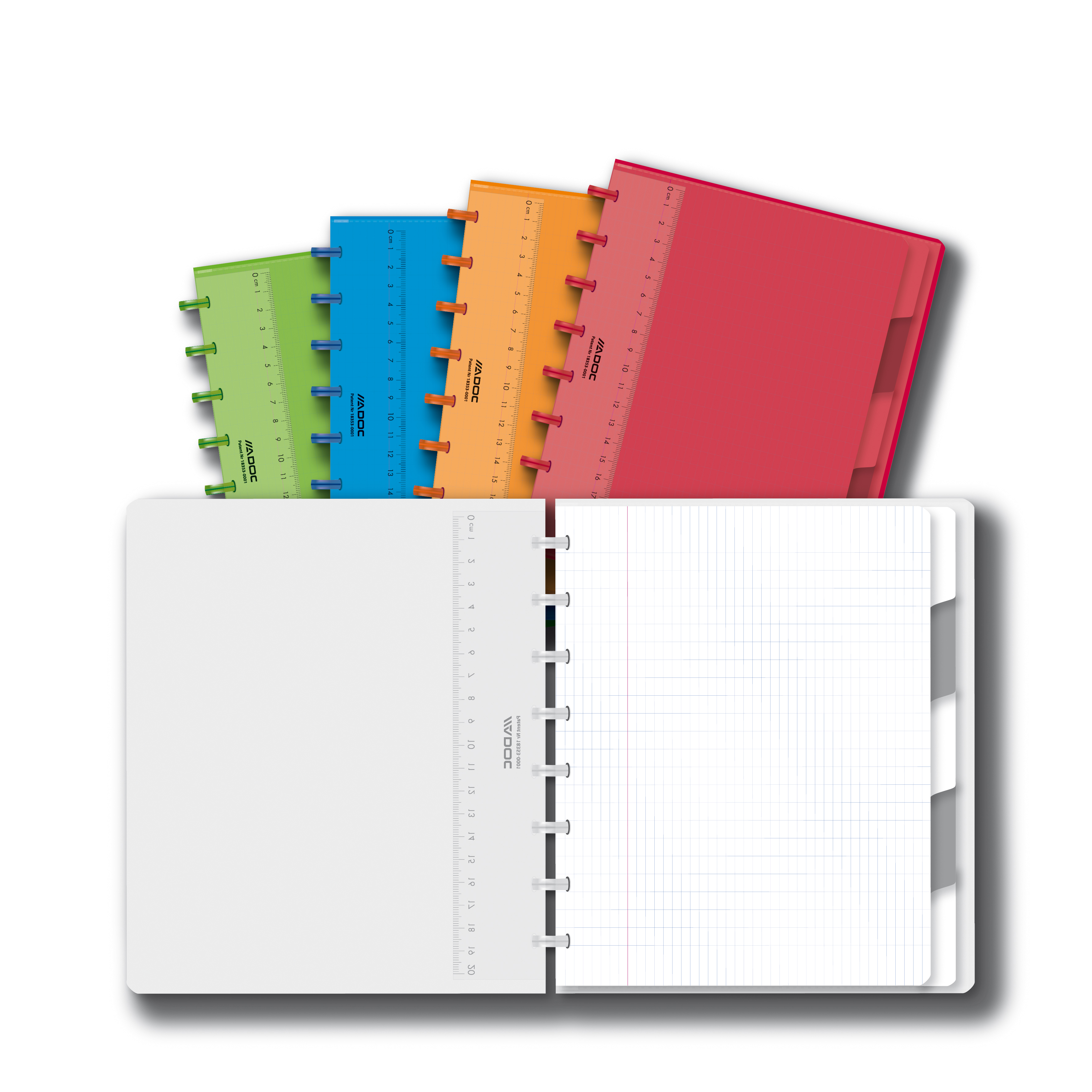 ADOC Pap-Ex Book Colorlines A5+ 144 pag. Commercieel 90 g - 5 tabbl. + 5 Hoesjes