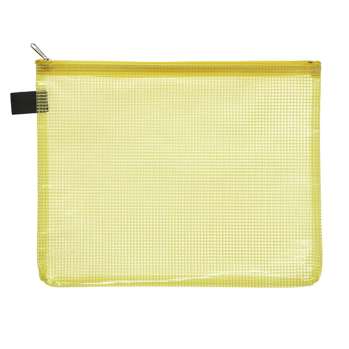 Foldersys Pochette A5 Transparant Geel met Rits
