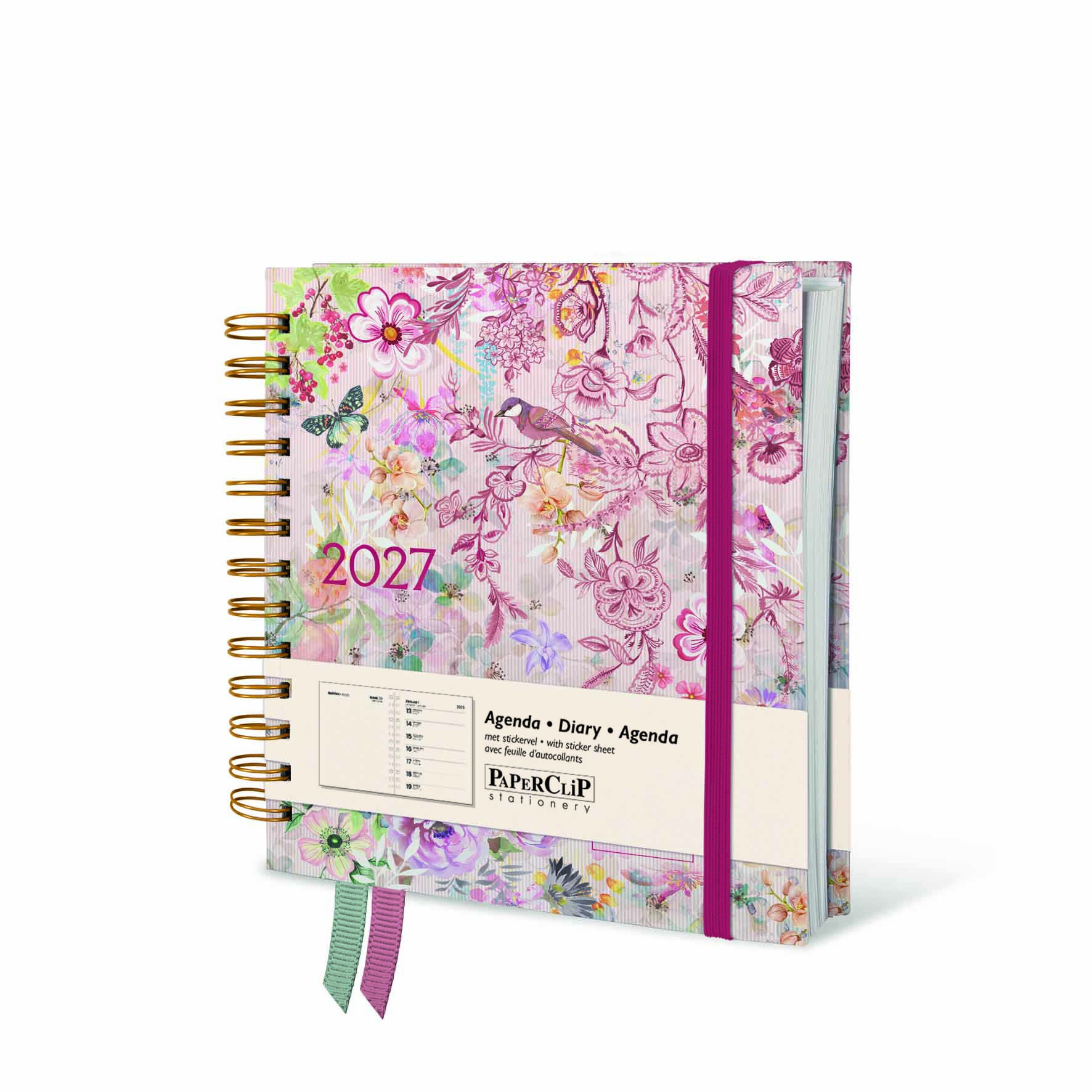 Paperclip Bureau Agenda 2027 Endless Mae Spiraal 1week/pag+Notes 15.5x18.5 cm