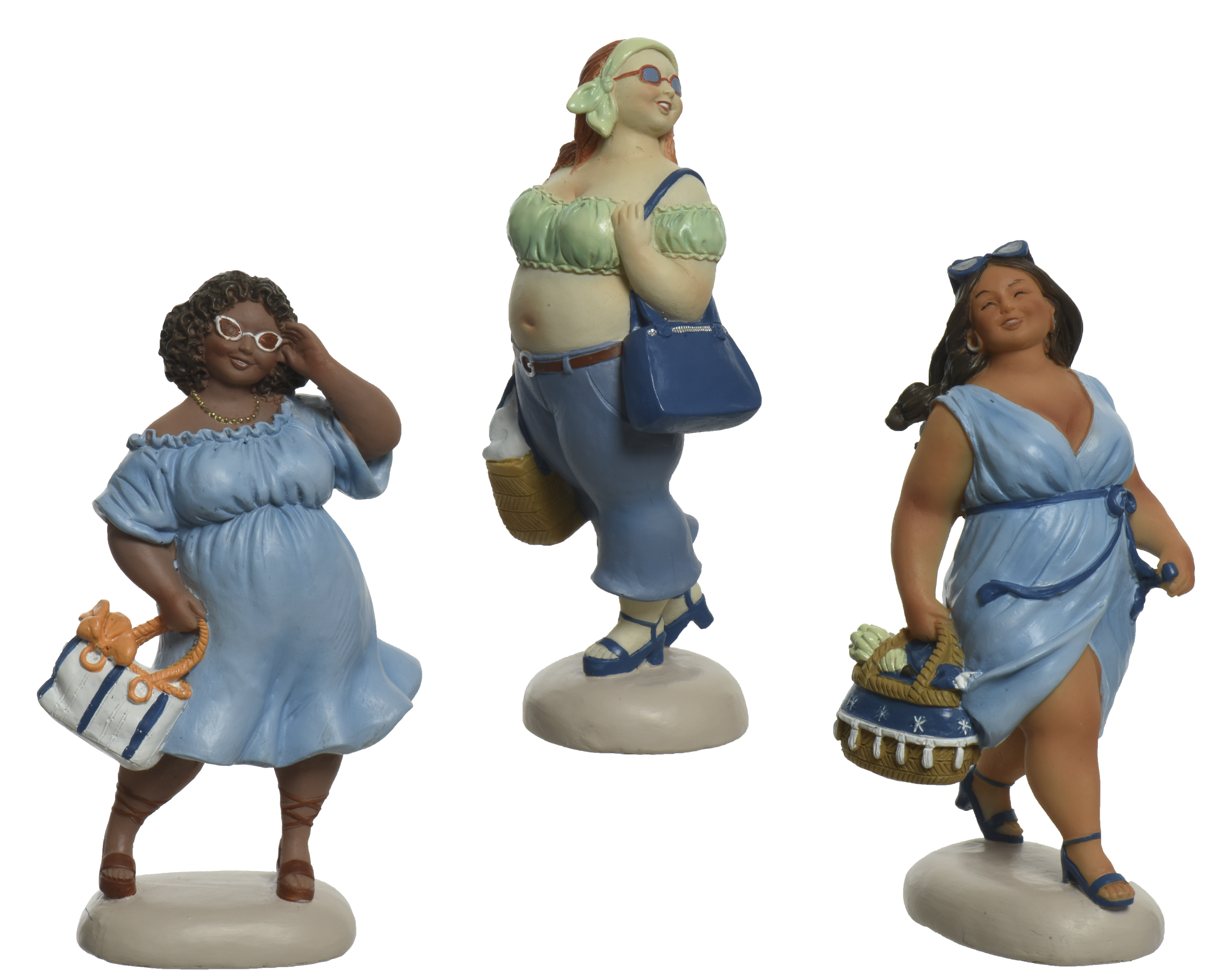 Dame Staand met Zonnebril/Tas 9x18 cm - assorti