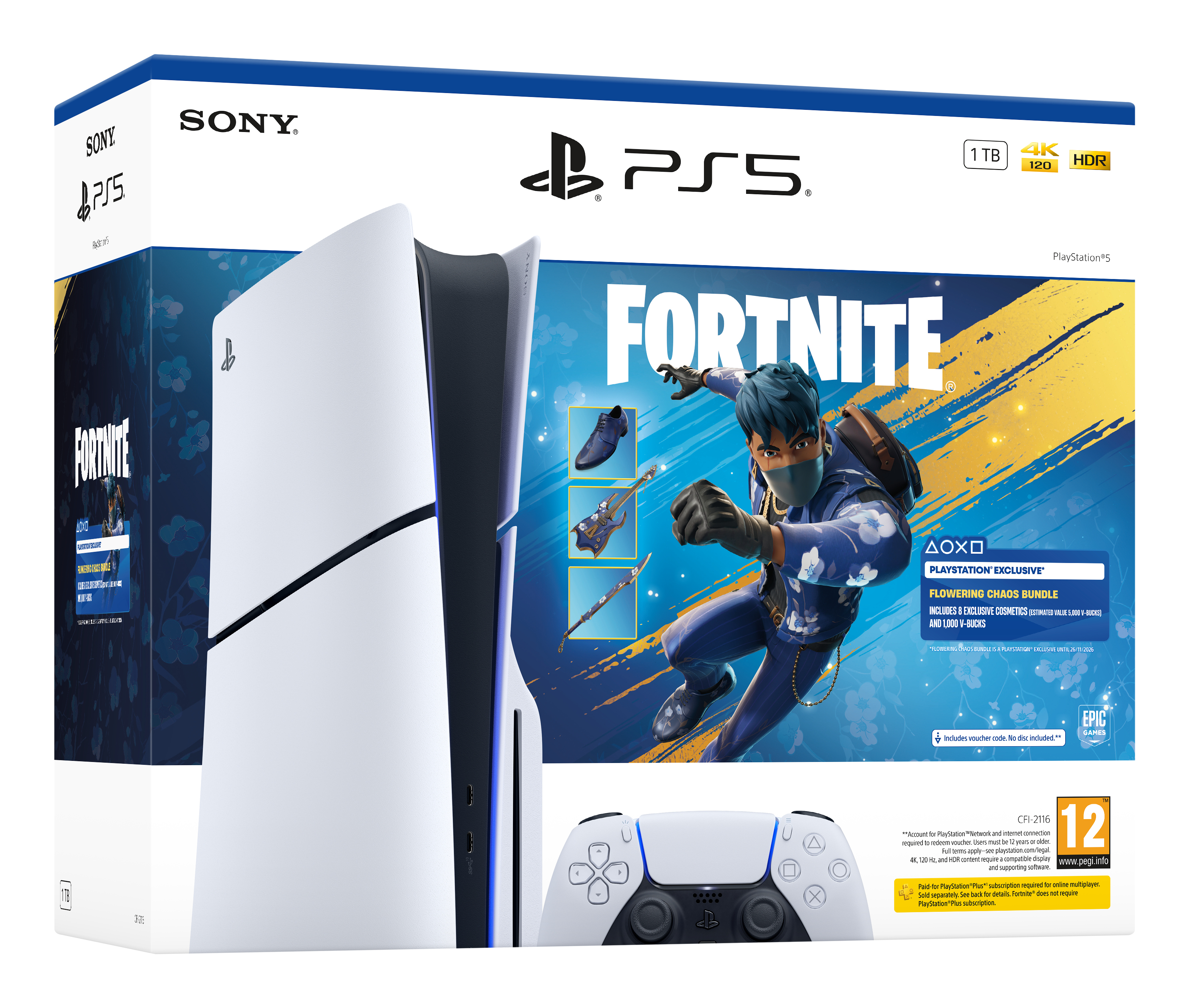 PS5 Console Slim 1TB - Fortnite Flowering Chaos Bundel