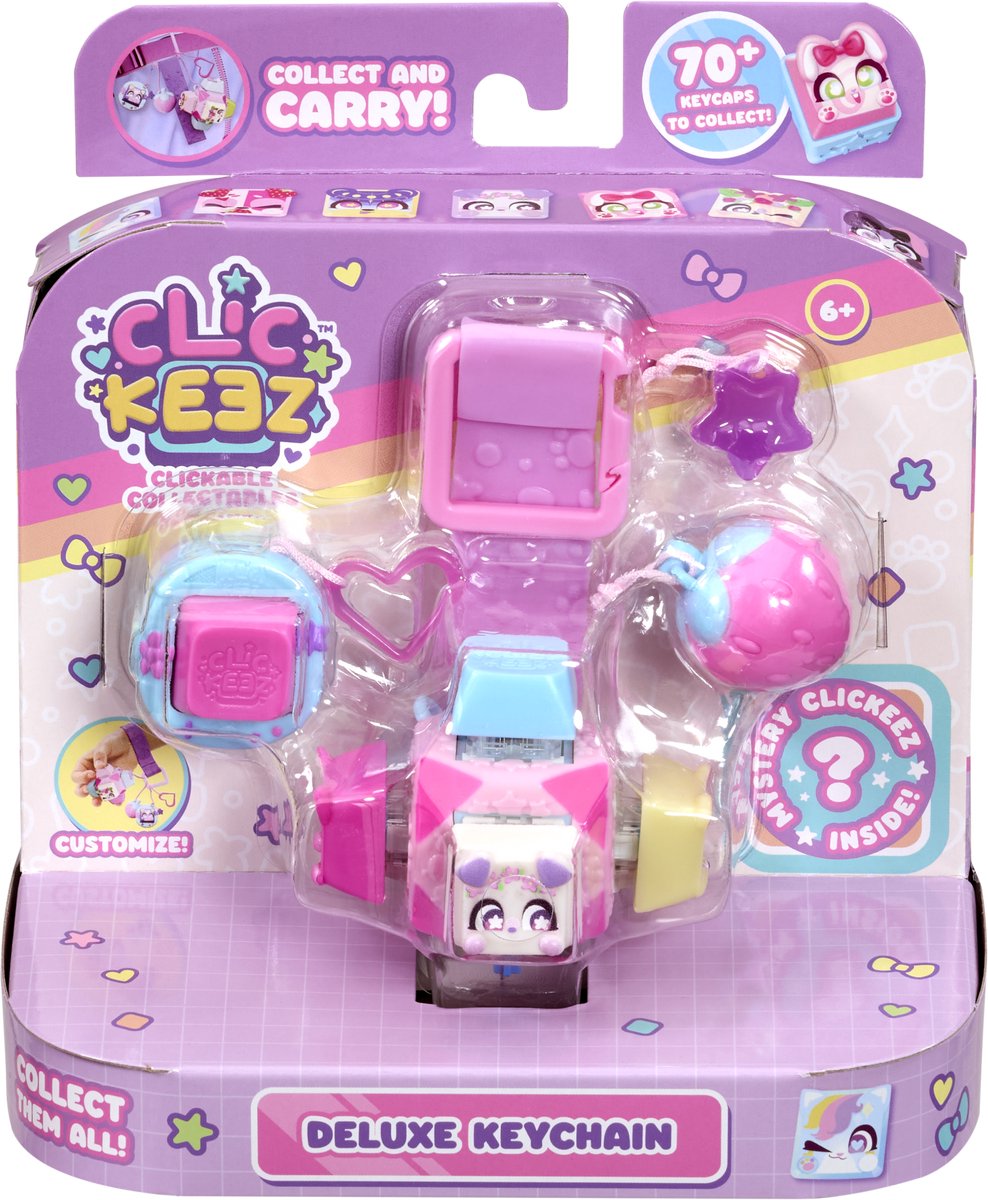 Clickeez -  Deluxe Keychain  blister met 4 Clikeez + sleutelhanger Clickeez -  Deluxe Keychain  blister met 4 Clikeez + sleutelhanger