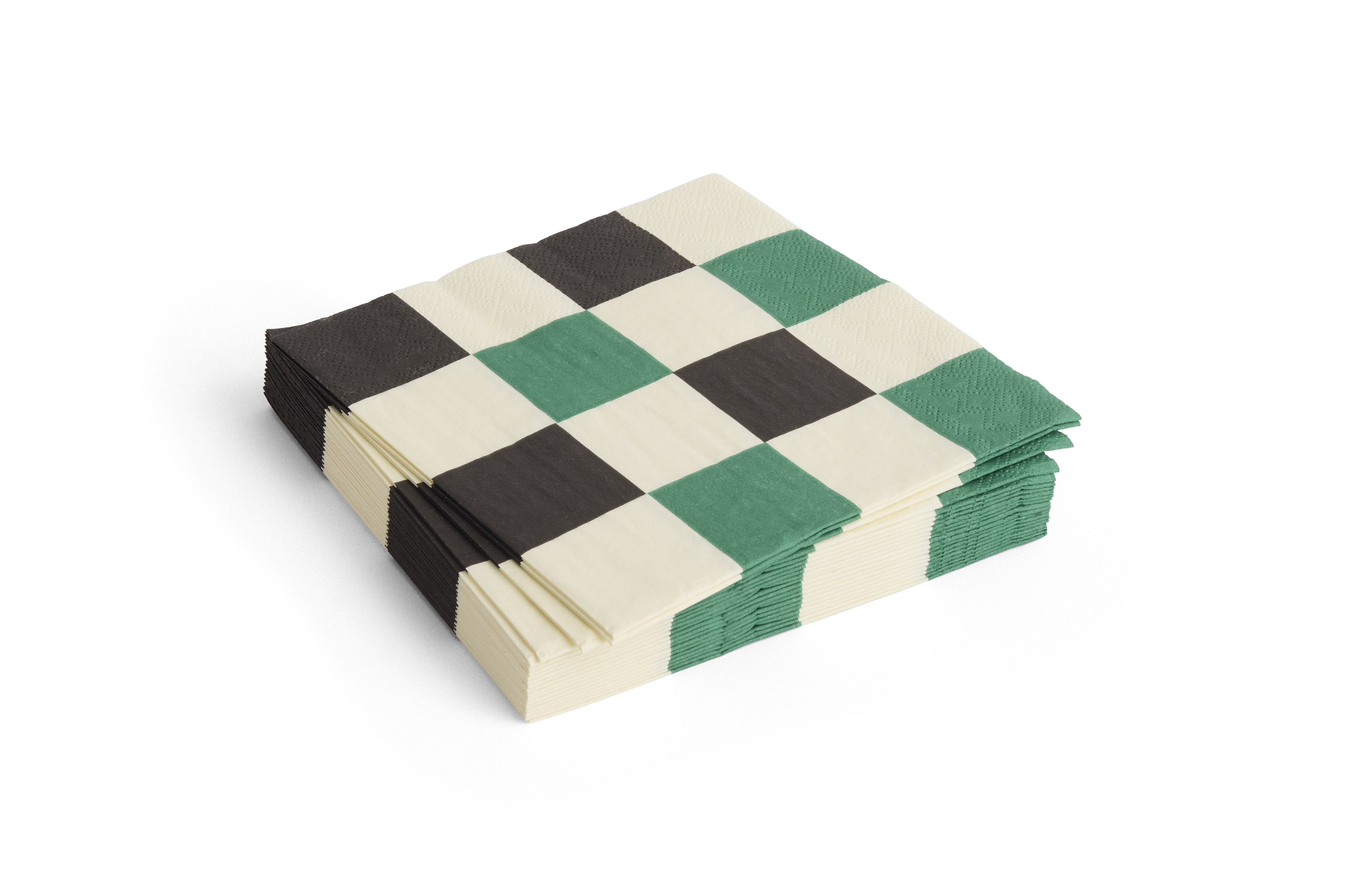 HAY Lunchservetten Wit-Groen-Zwart Geruit 33x33 cm - 20 stuks