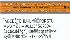 Standardgraph Lettertype Sjabloon Recht 7 cm