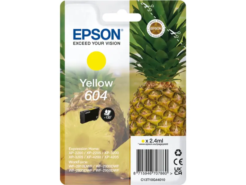 EPSON Inktcartridge C13T10G44010 nr. 604 Yellow - 130 pag's - 2.4 ml