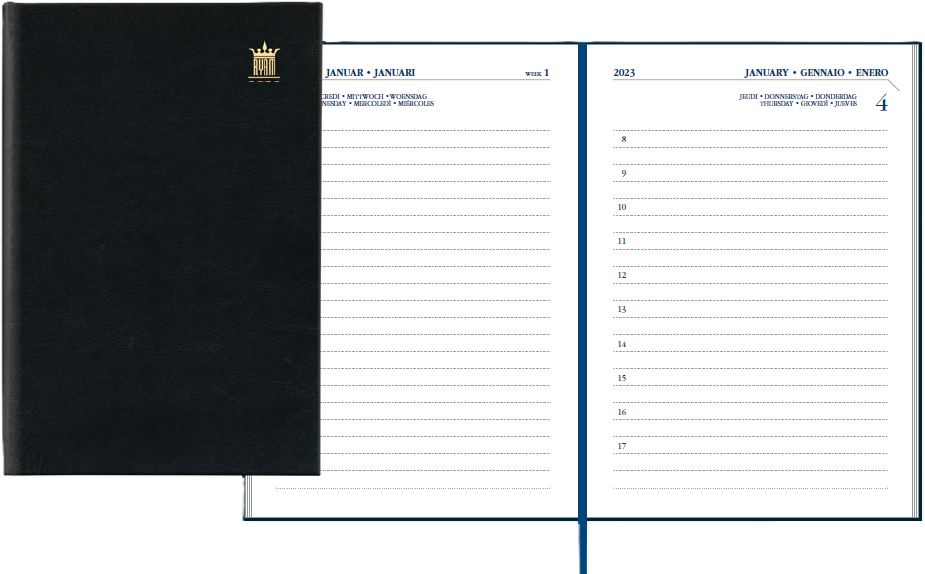 Ryam Agenda 2026 Daily Suprema Wit 1dag/pag assorti 8.5x12 cm