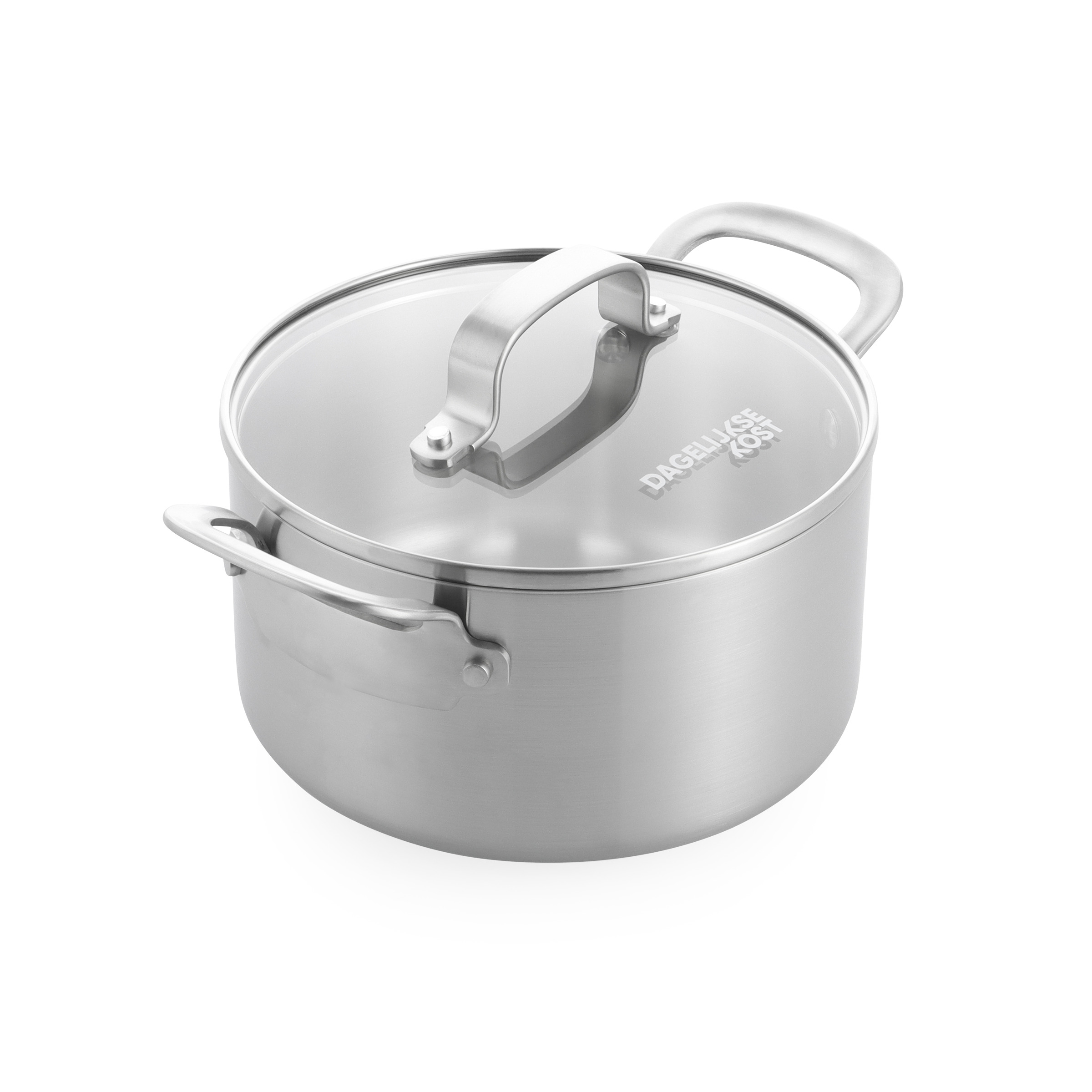 Dagelijkse Kost Kookpot Proline 3-Ply 18cm met Deksel - 3-laags RVS - 2.3l - alle Vuren