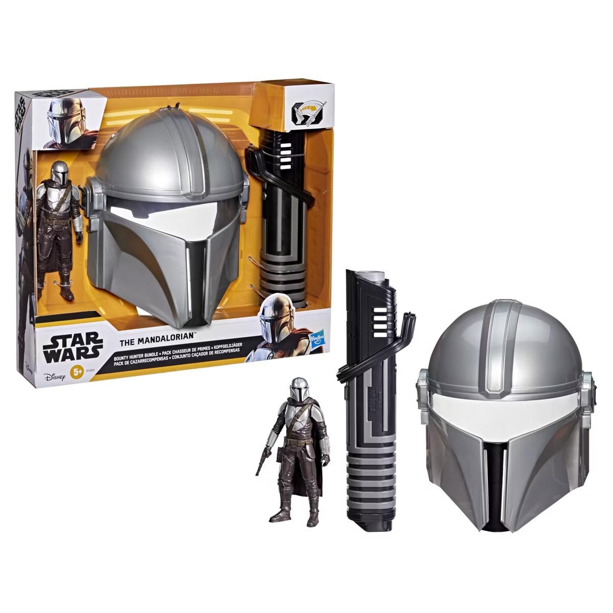 Star Wars Mandalorian verkleedset, Masker met Lightsaber + figuur