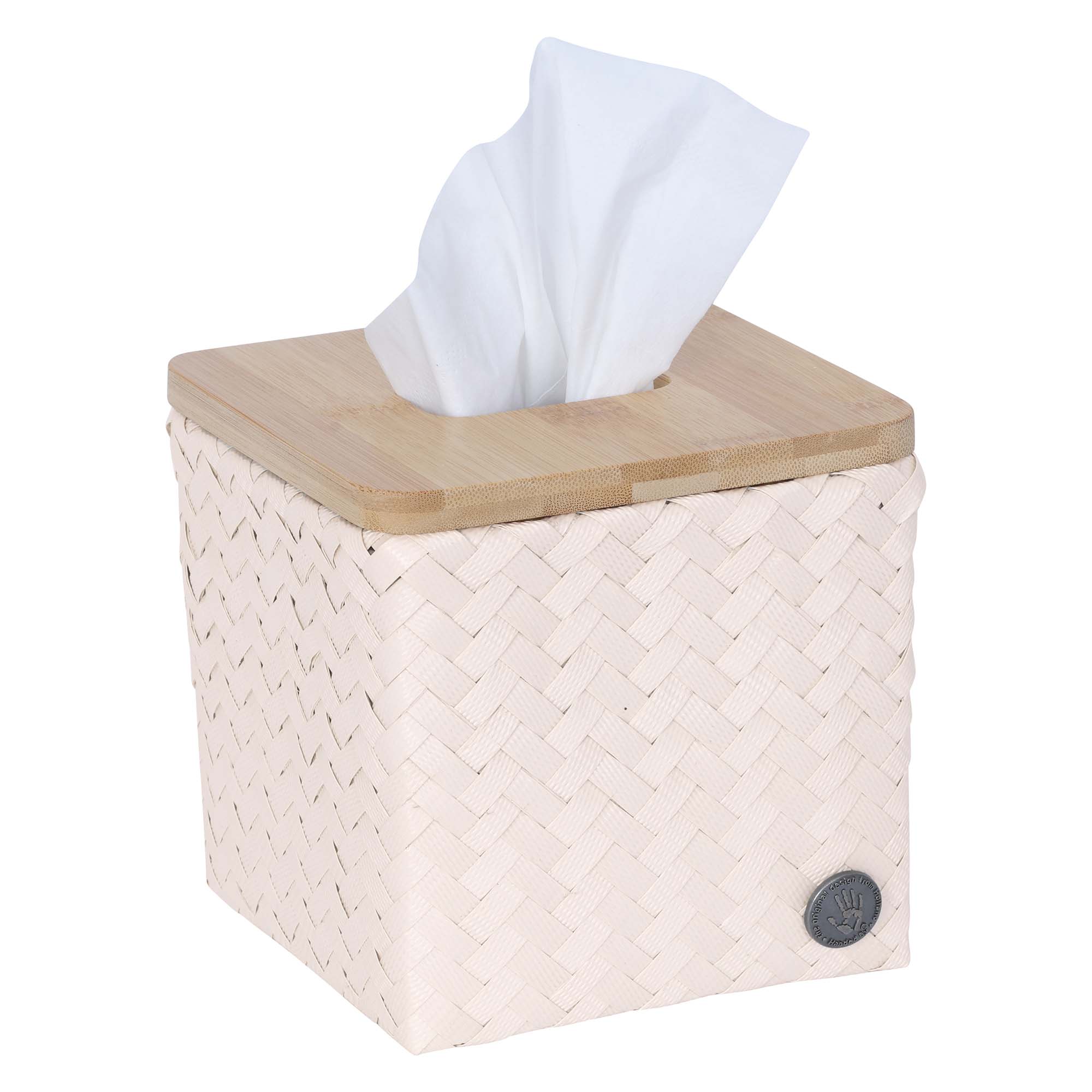 Handed By Tissue Box Top Fit Square 14x15x15 cm - Handgemaakt - Champagne
