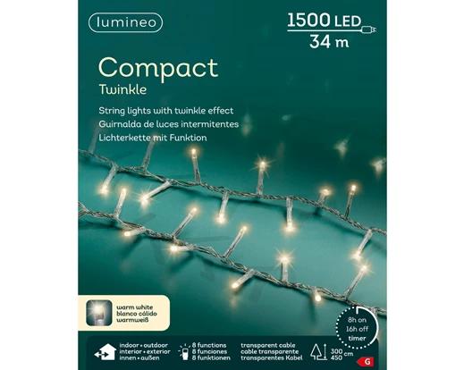 Kerstverlichting LED Compact Twinkle 34m - 1500 leds - Clear/Warm White - In/Outdoor
