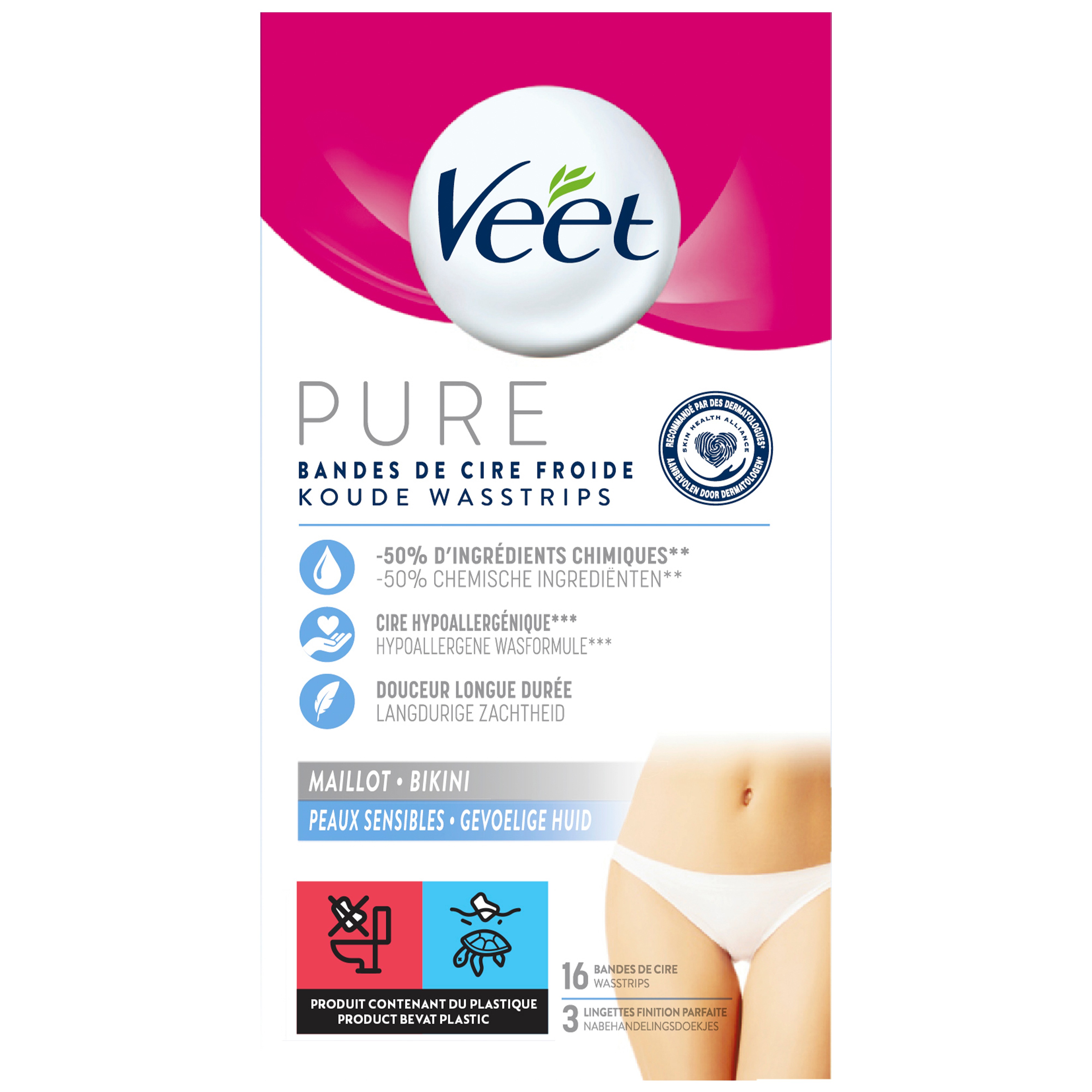 Veet Wax Strips Pure Bikini 16 stuks