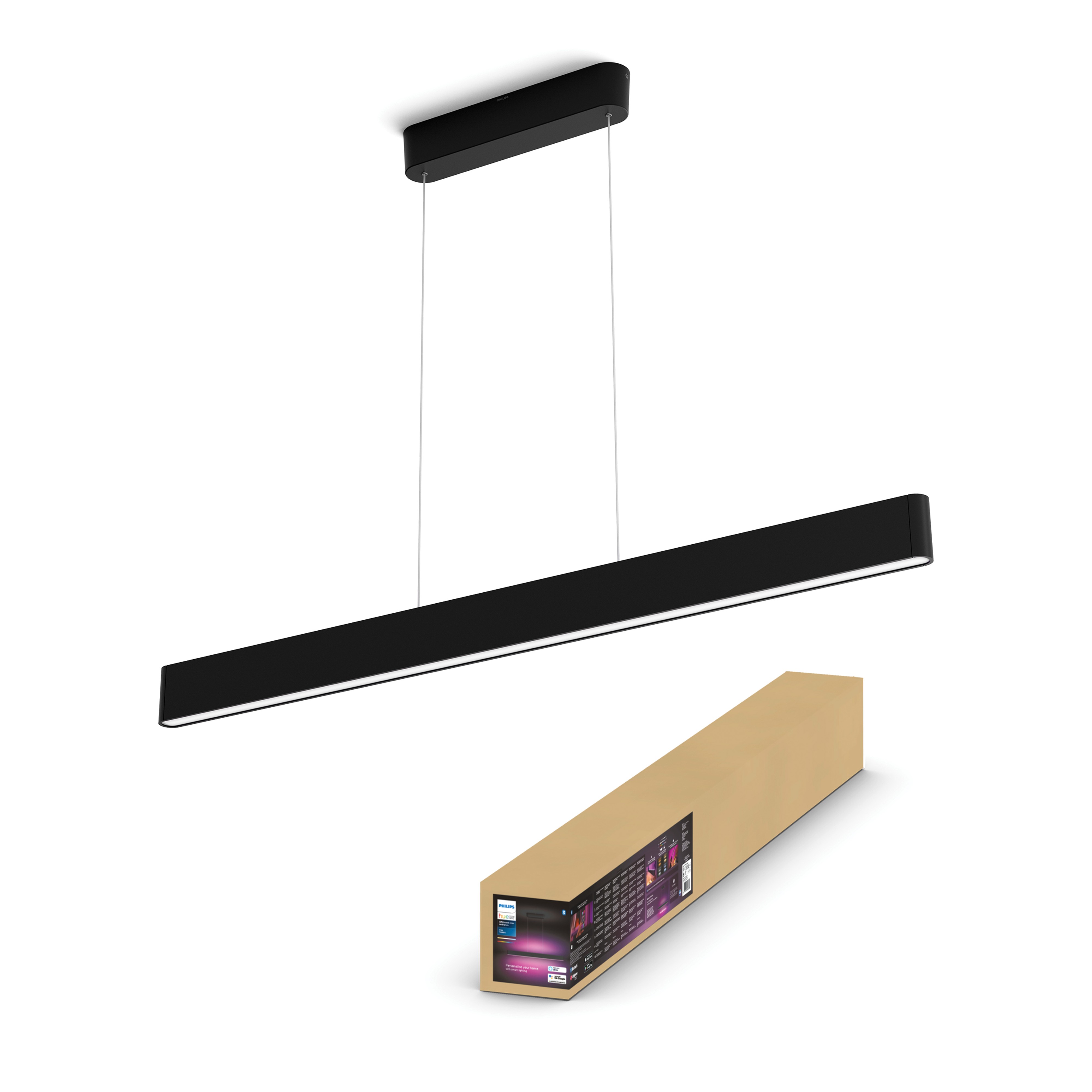 Philips Hue Hanglamp Ensis Zwart 2x39W White&Color Ambiance Bluetooth