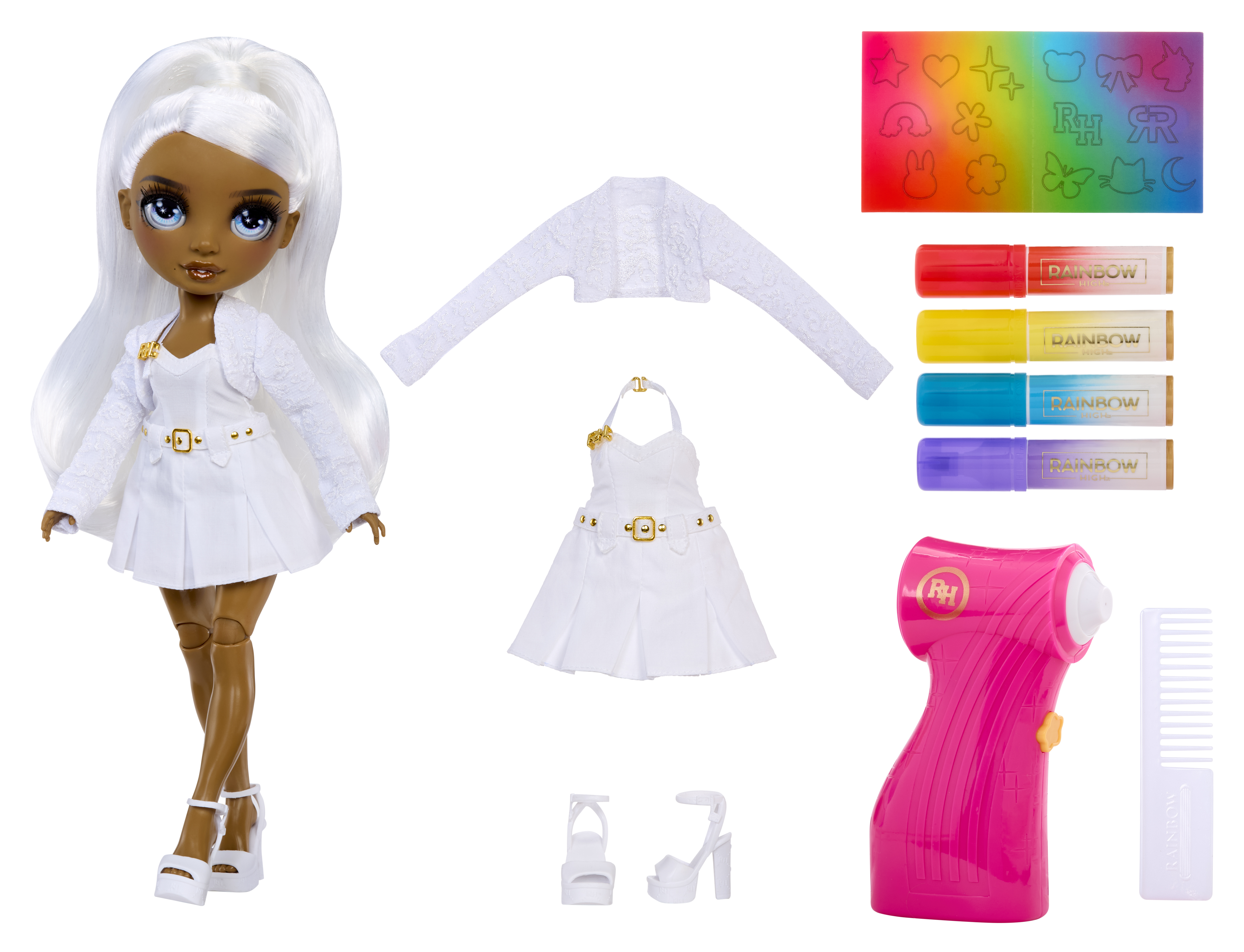 Rainbow High Airbrush & Create pop met grijze  ogen