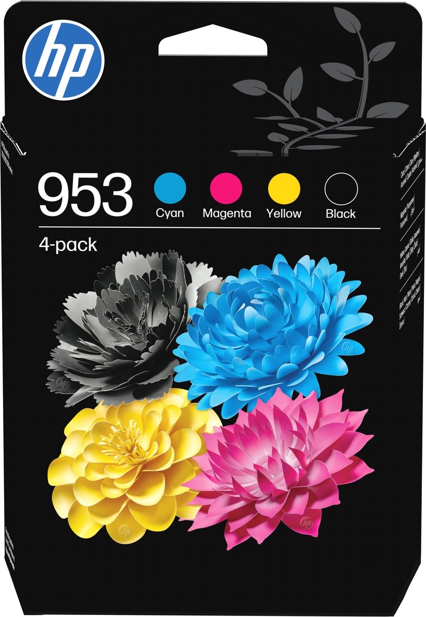HP 953 Printer Cartridge 4-pack Inkjet Black + Colors