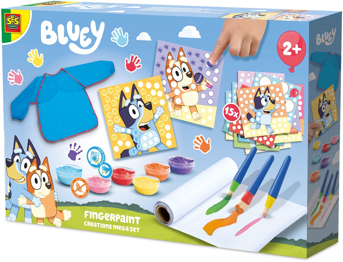 Bluey Vingerafdruk verf Creaties Mega set