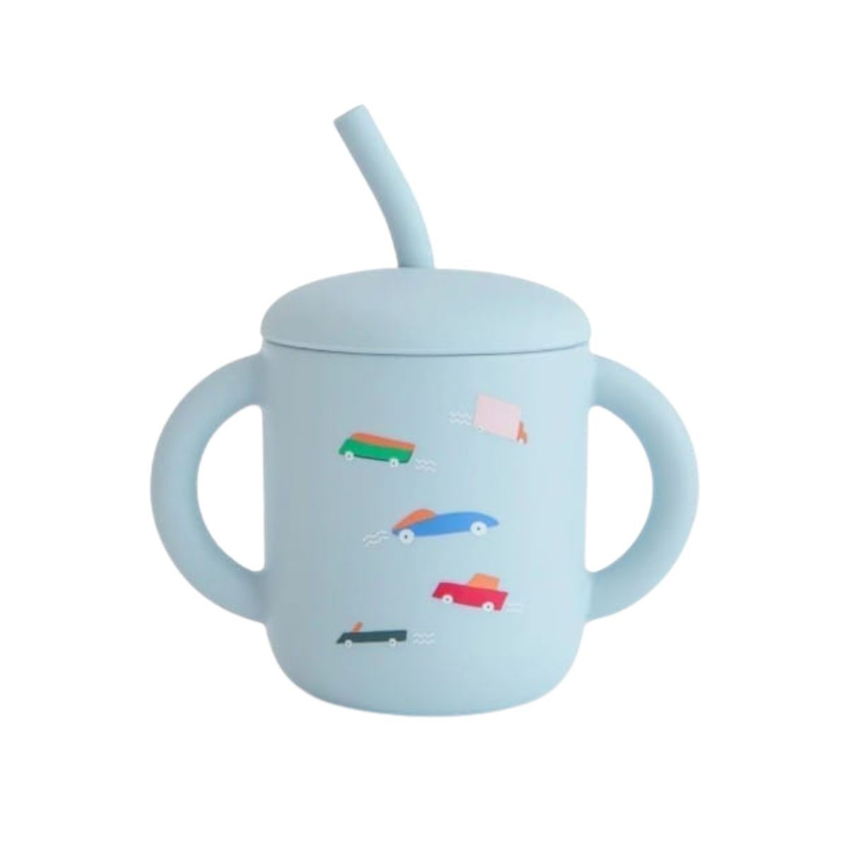 Mushie Drinkbeker met Rietje Retro Cars