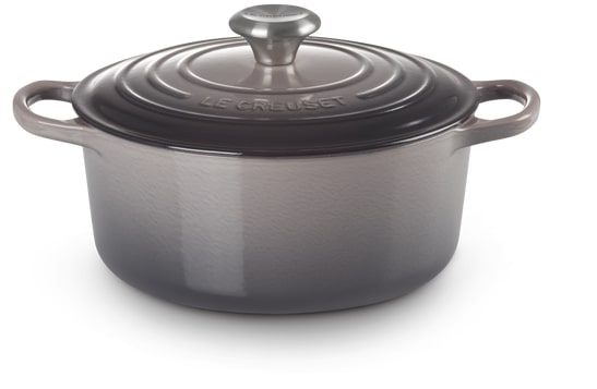 Le Creuset Braad-/Stoofpan Signature Flint 4.2l - Gietijzer - 24cm Rond