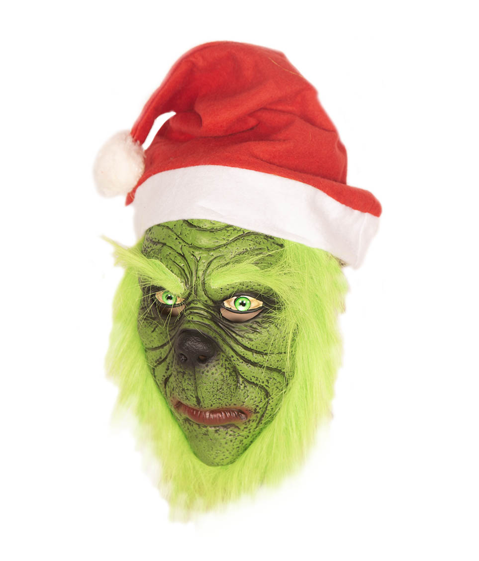 Masker Grinch met Kerstmuts