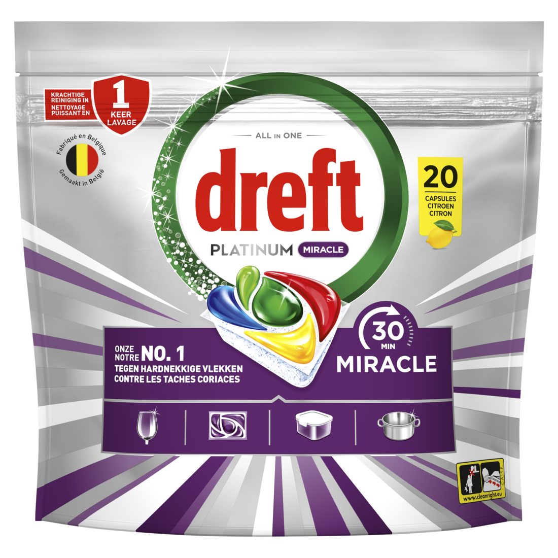 Dreft Vaatwastabletten Miracle Lemon 20 stuks