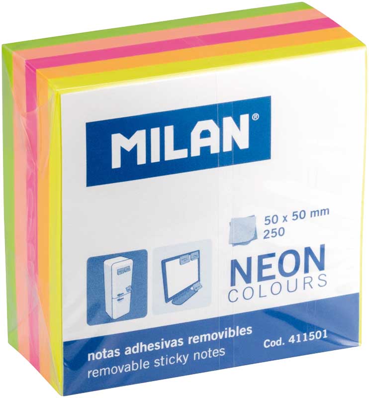 Milan Sticky Notes Neon 50x50 mm - 250 vel