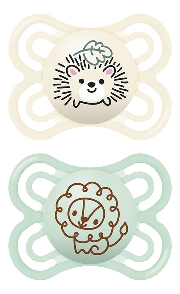 Mam Fopspeen Perfect Start Silicone Ecru-Groen 0-6 maand - 2 stuks