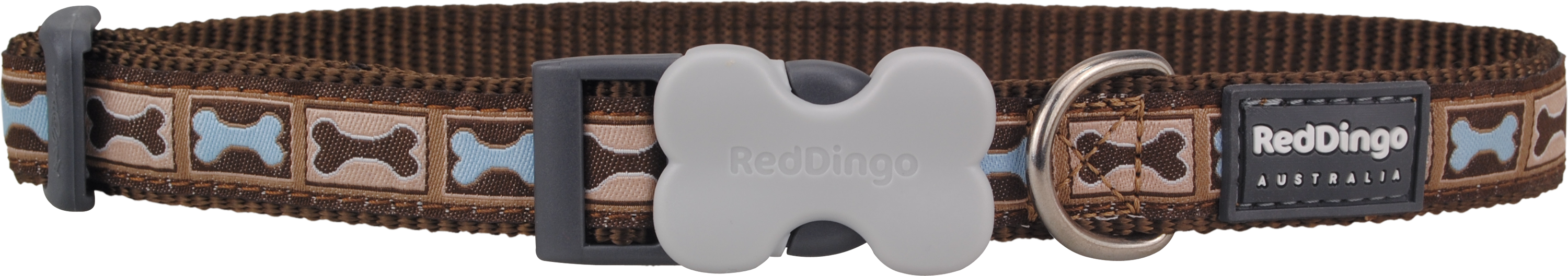 Red Dingo Halsband Bone Yard Bruin-L 25mmx41-63cm