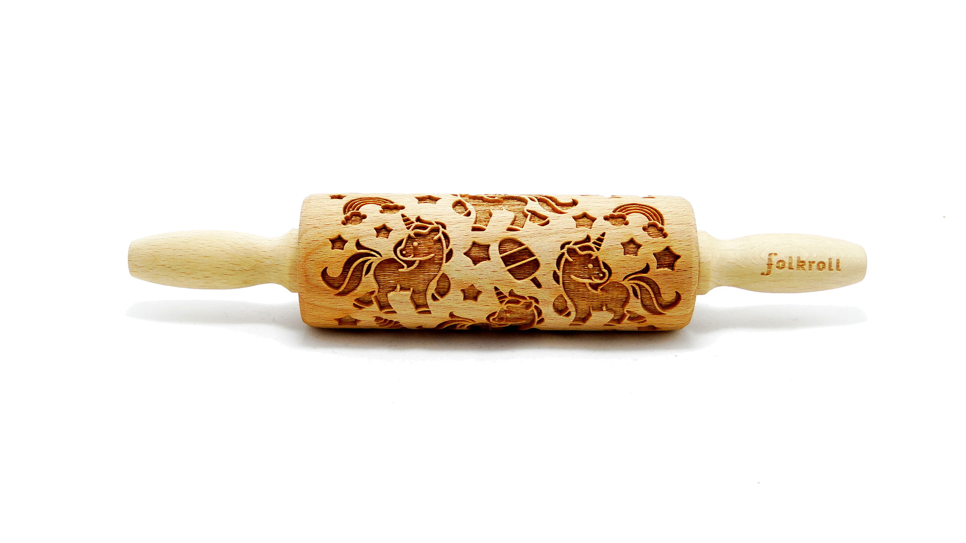 Folkroll Deegrol Junior Eenhoorn/Unicorns - 23x4.5 cm - Hout