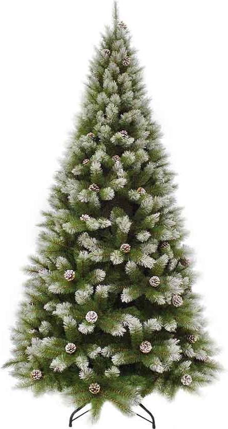 Kerstboom Pittsburgh Green 155x84 cm - 424 Tips - met Dennenappels