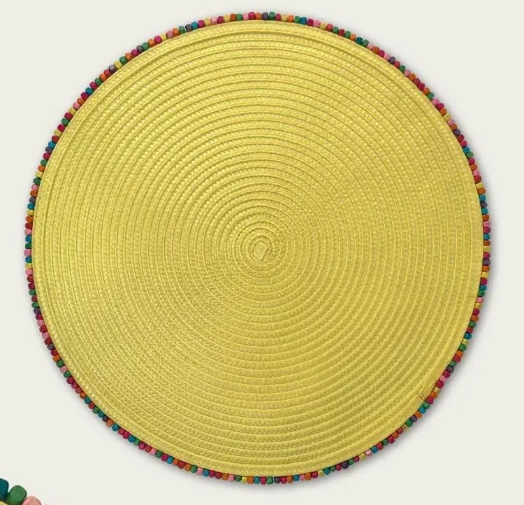 Arca Placemat Bordato Yellow 38cm
