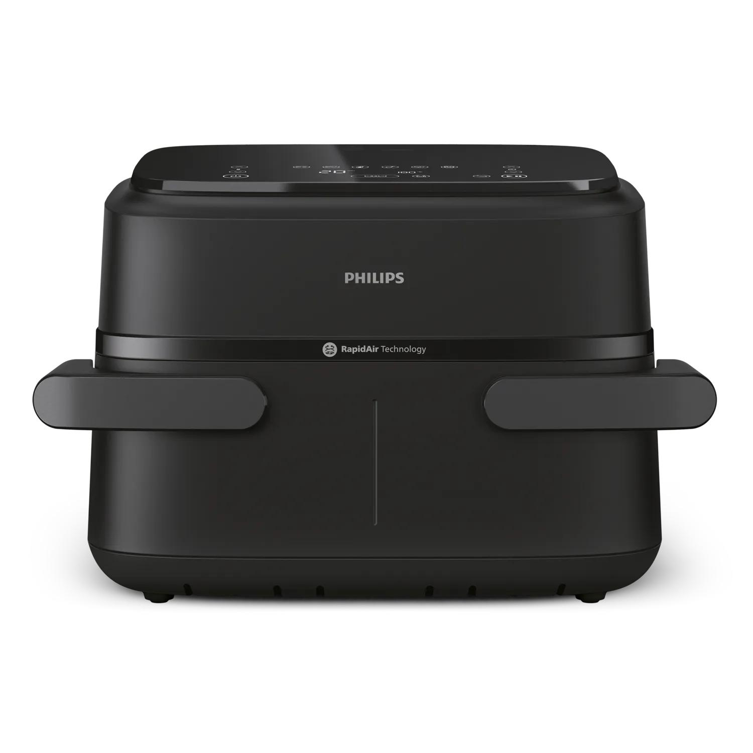 Philips Airfryer NA154/00 met twee manden digitaal, zwart 1000 Serie,