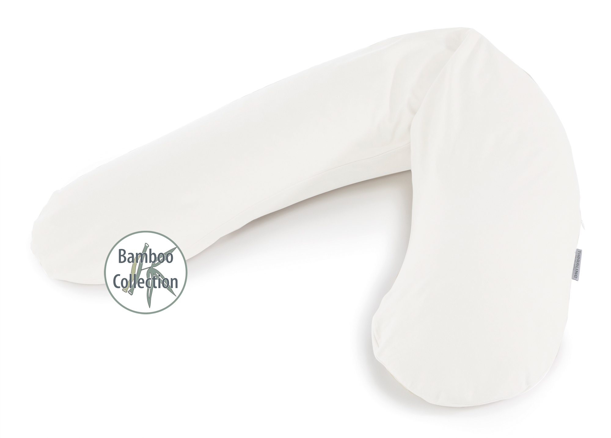 Theraline Hoes voor Voedingskussen Original Bamboe - Cloudy White-190x40 cm
