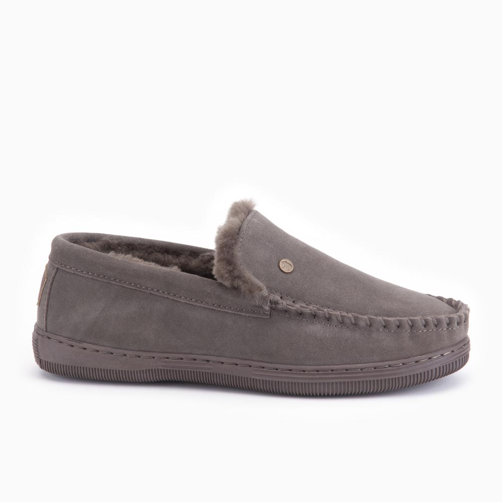 Pantoffel Heren Grizzly Suede Pebble Maat 45