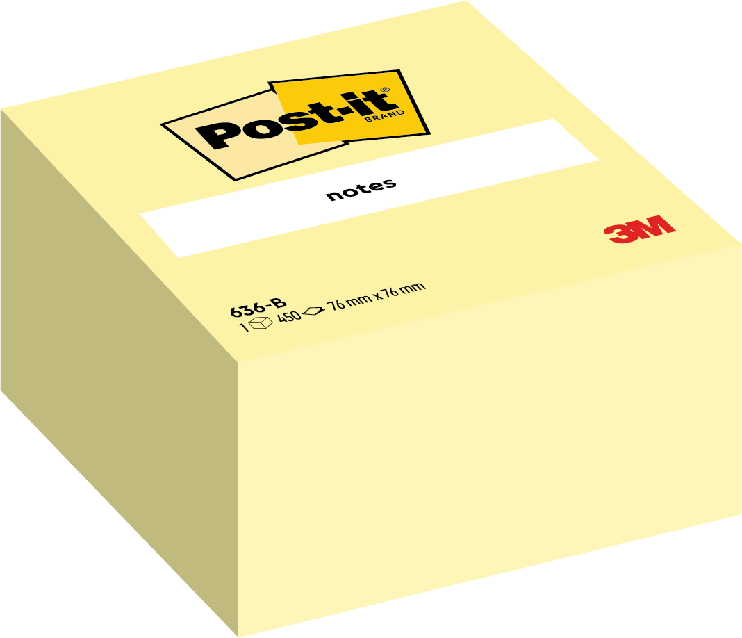 Post-It Notes Kubus 450vel - 76x76mm Geel
