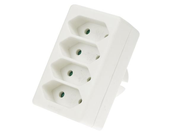 Perel Dominostekker 4-voudig Wit 4x 2.5A