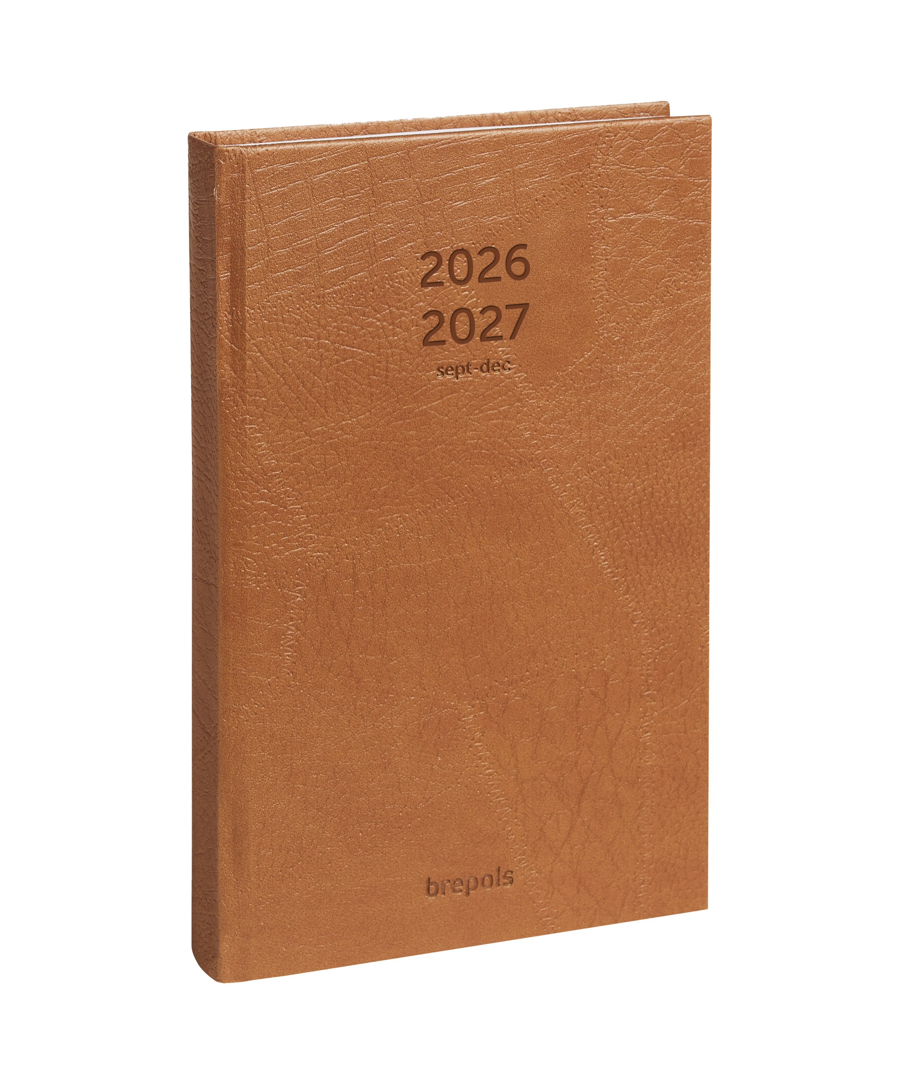 Brepols 16M Agenda 2026-27 Saturnus Lucca 1dag/pag Bruin Genaaid 13.3x20.8 cm