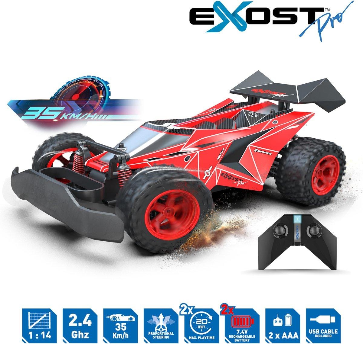 Exost Rocket One Max 1:14 , R/C, 2.4 Ghz, Rood, 2 batterijen 7.4 Volt, High Speed