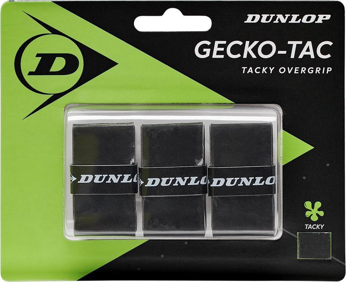 Dunlop Overgrip Geckotack blister 3 stuks Zwart