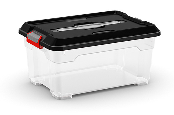 KIS Opbergbox Moover XS 12 l Transparant/Zwart - 38x26.5x18.5 cm