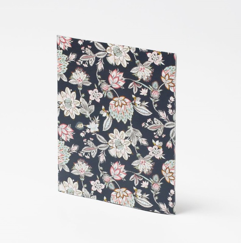 Rossler Briefpapier Zwart - Bloemen 10 vel - 10 Enveloppen 18.5x25 cm