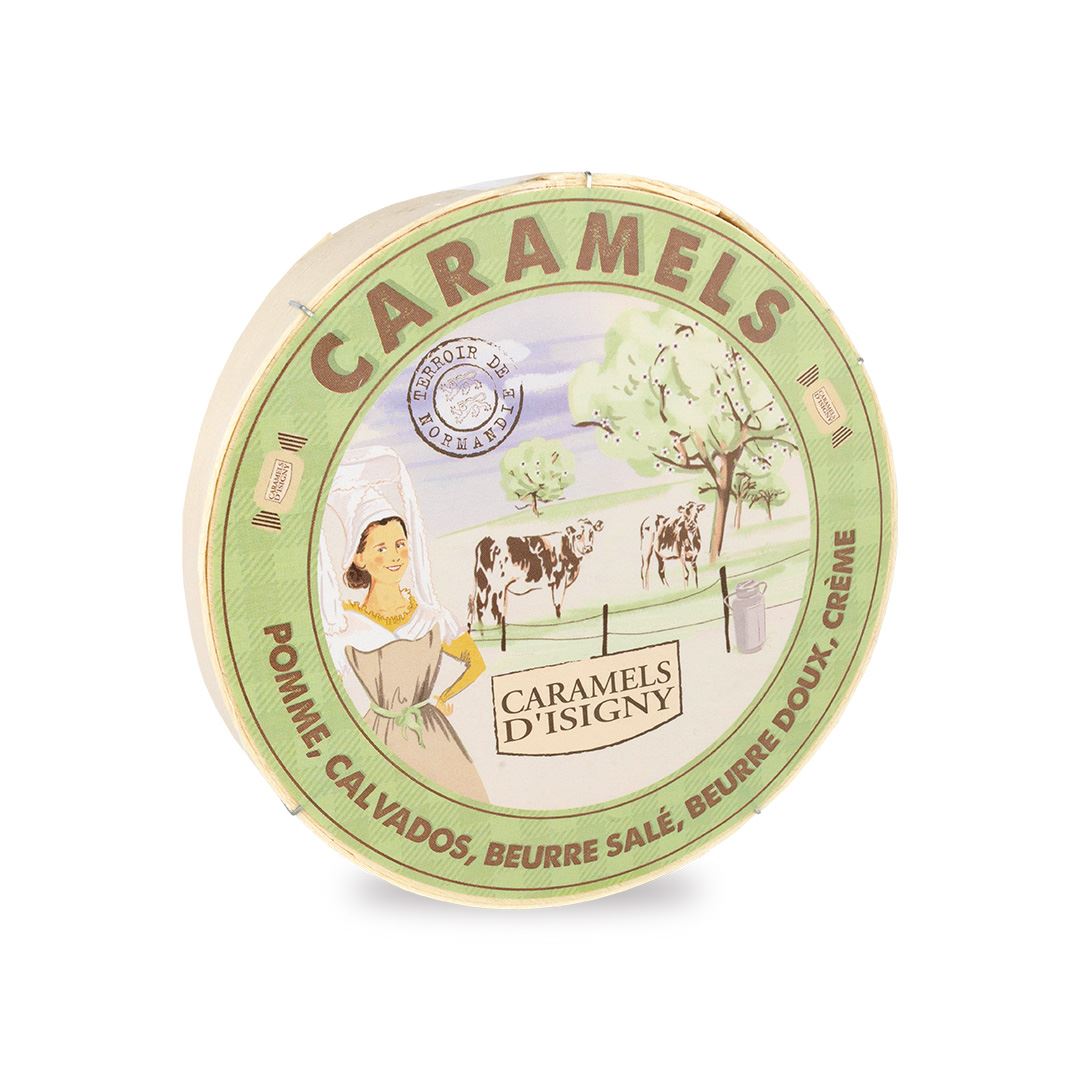 Caramels d'Isigny Caramels Normandie 150g - in Ronde Houten Doos