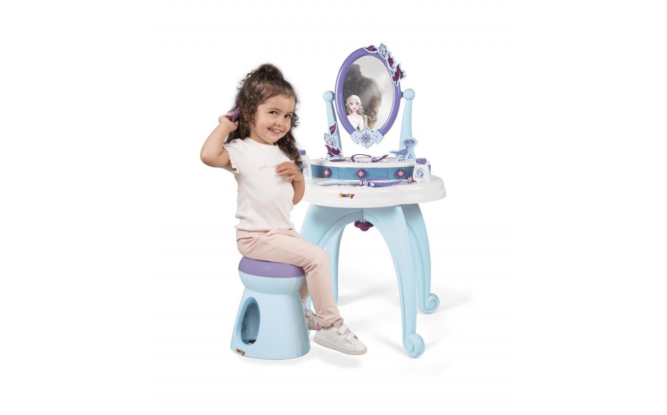Smoby Frozen 2 in 1 Kaptafel met veel lades en draaibare spiegel, 10 acc.
