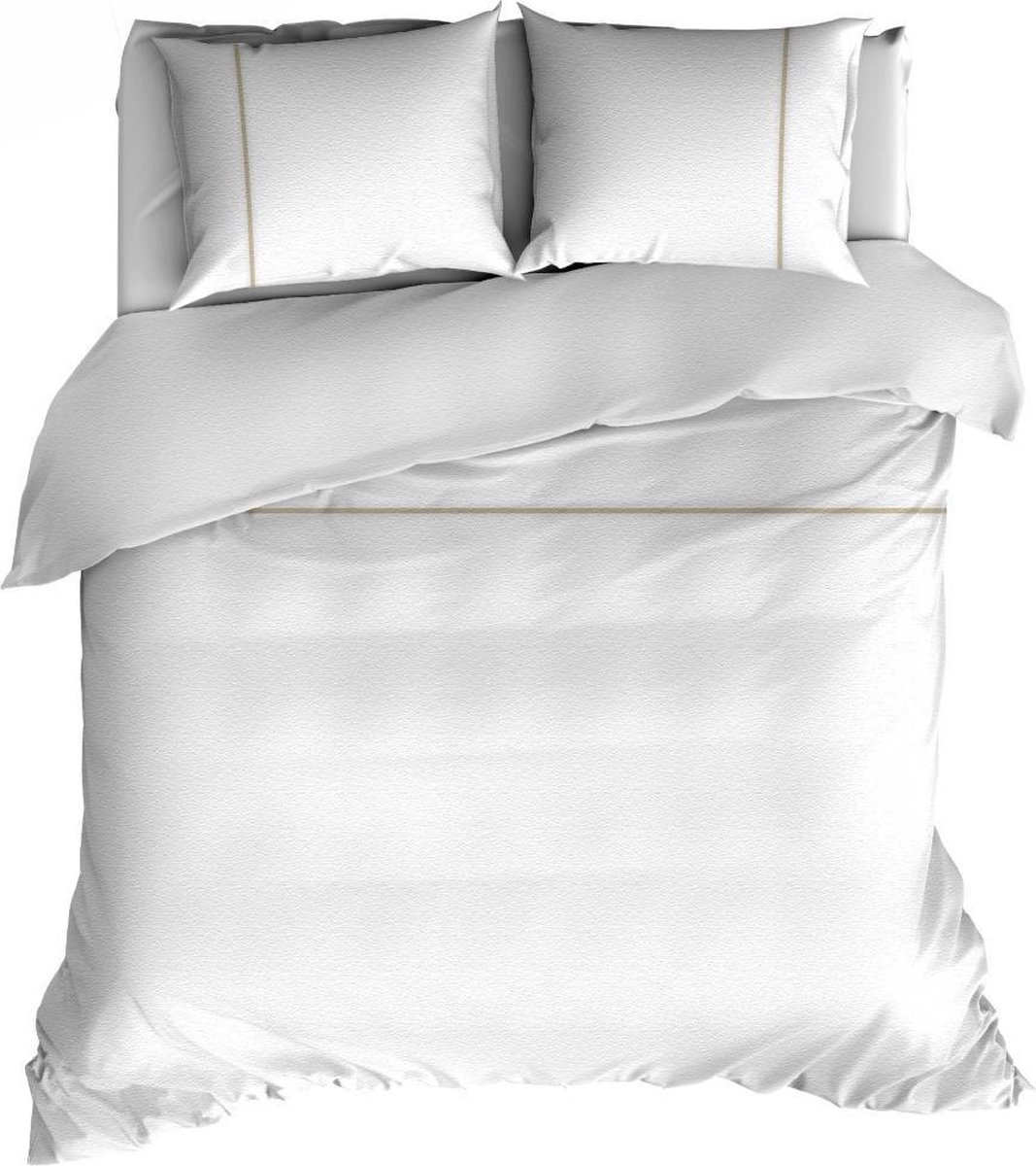 Romanette Dekbedovertrekset Duchesse 200x200-220 cm Flanel Wit met Sand Naad