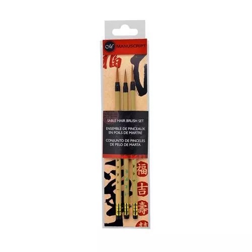 Manuscript Kalligrafie Penselen set Sable Hair 3 stuks