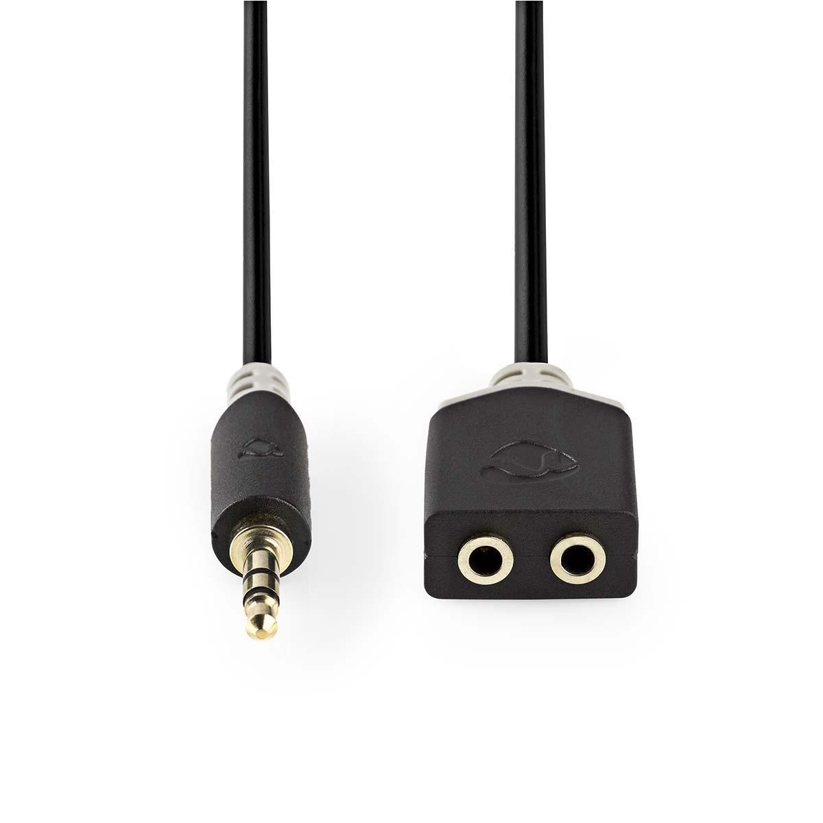 Nedis STEREO AUDIO SPLITTERKABEL 3.5 MM MALE 2 X FEMALE, 0.2 METER