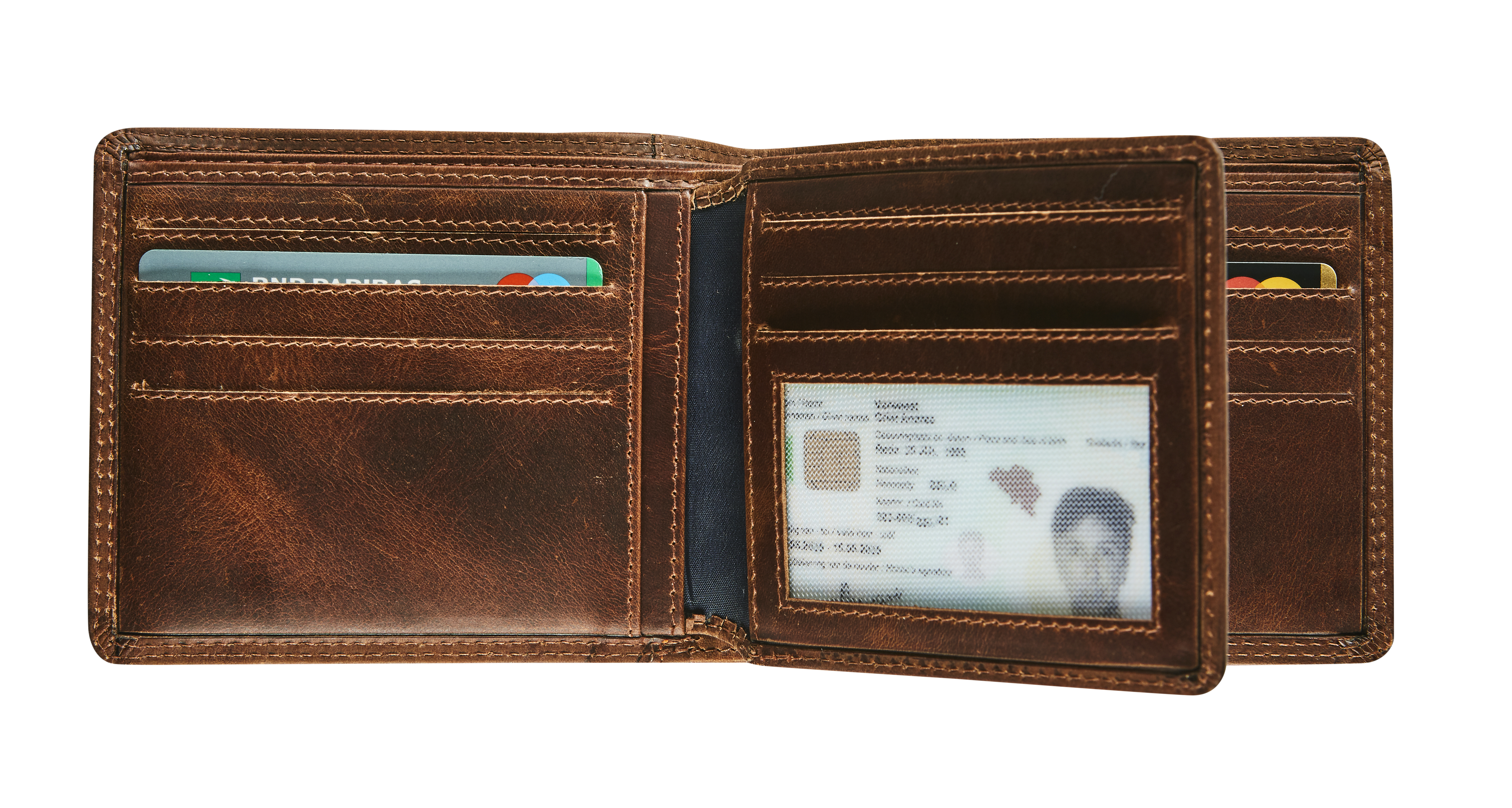 Maverick Billfold Heren The Original RFID Extra Kaarten Bruin Leder 11x8.5 cm