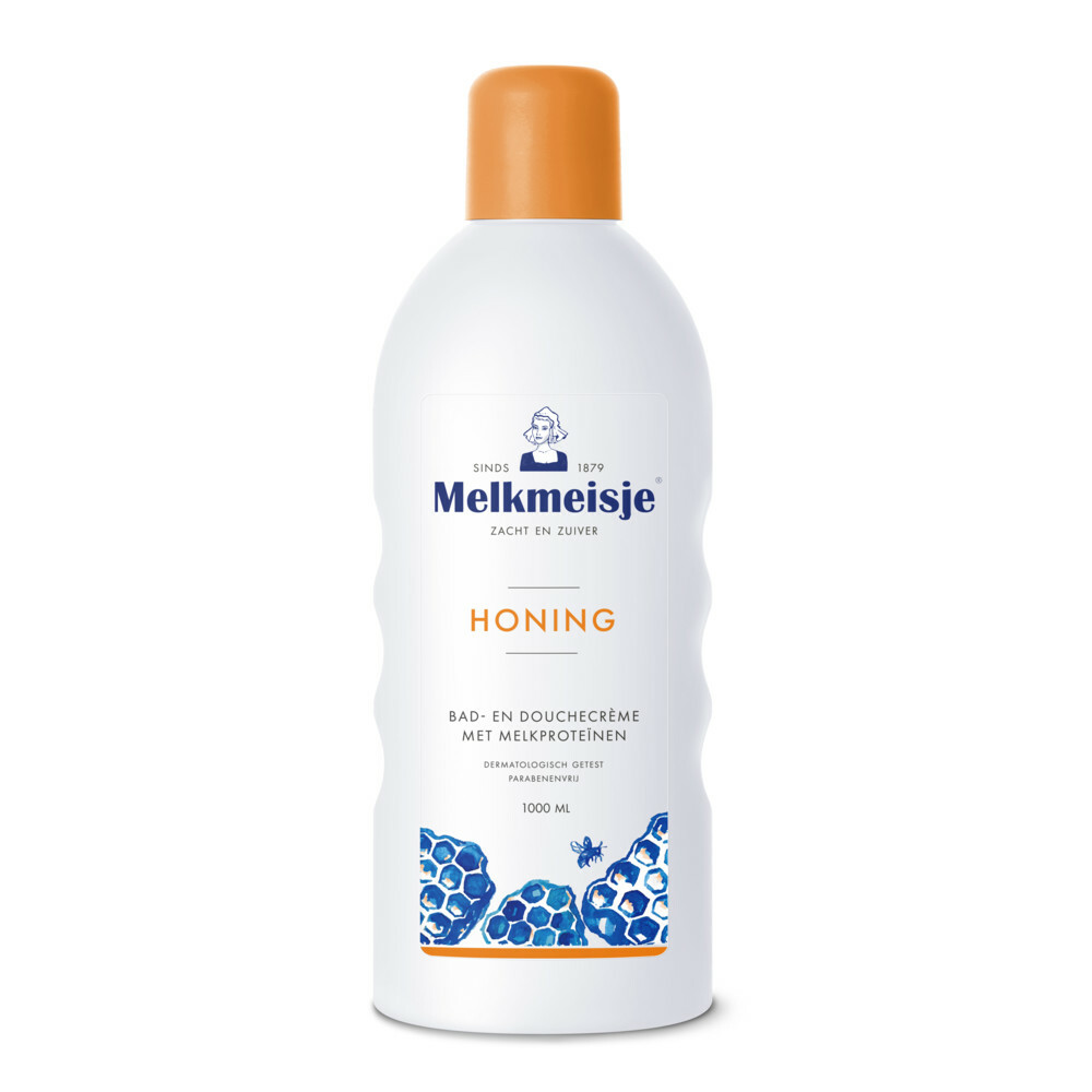 Melkmeisje Bad&Douche Creme Honing 1000 ml