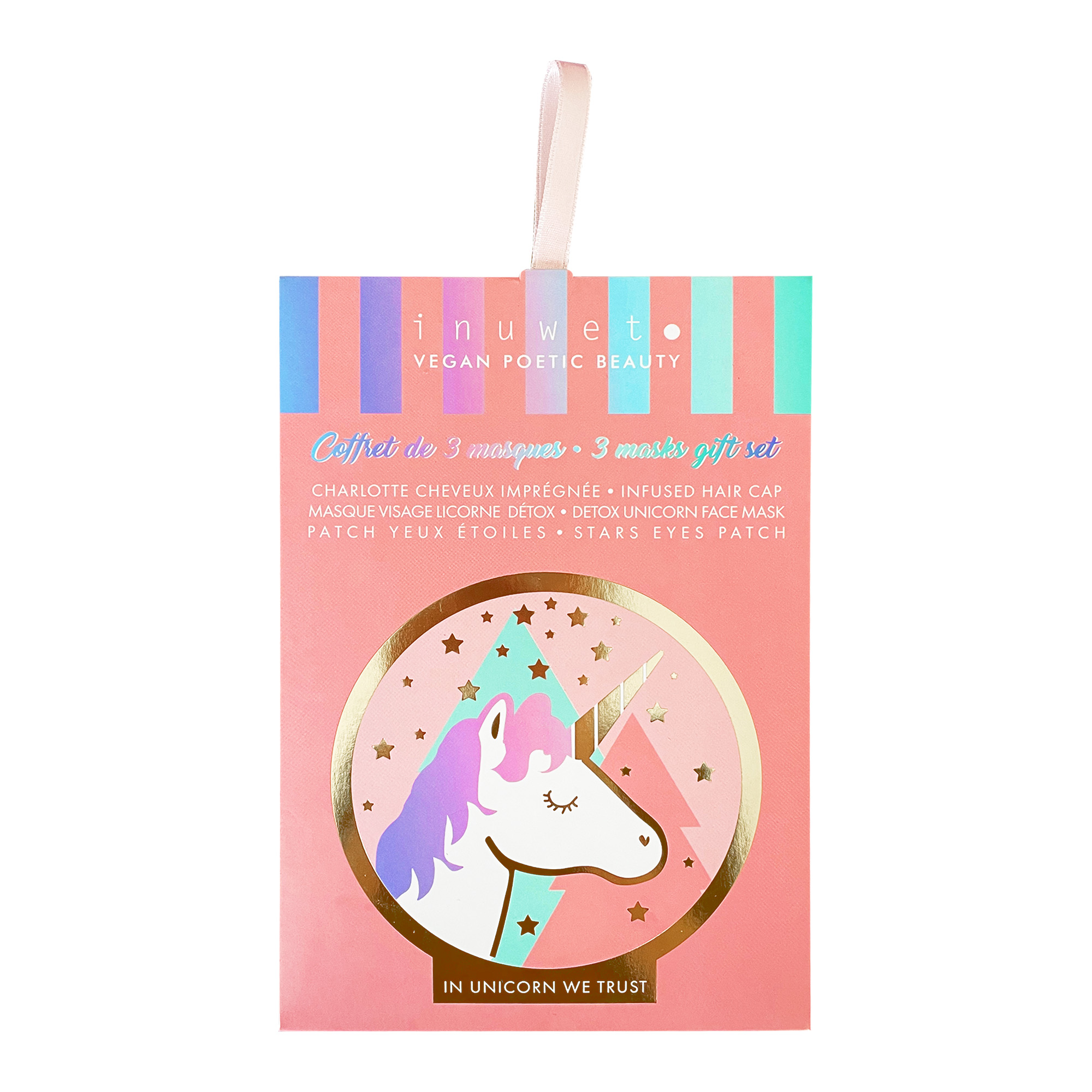 Inuwet House of Skincare - Set Haarmasker Unicorn/Gezichtsmasker Detox/Eye Patch