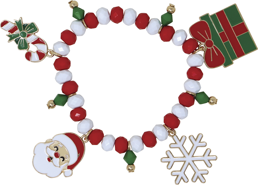 Armband Kerst met Bedels - Rood/Wit