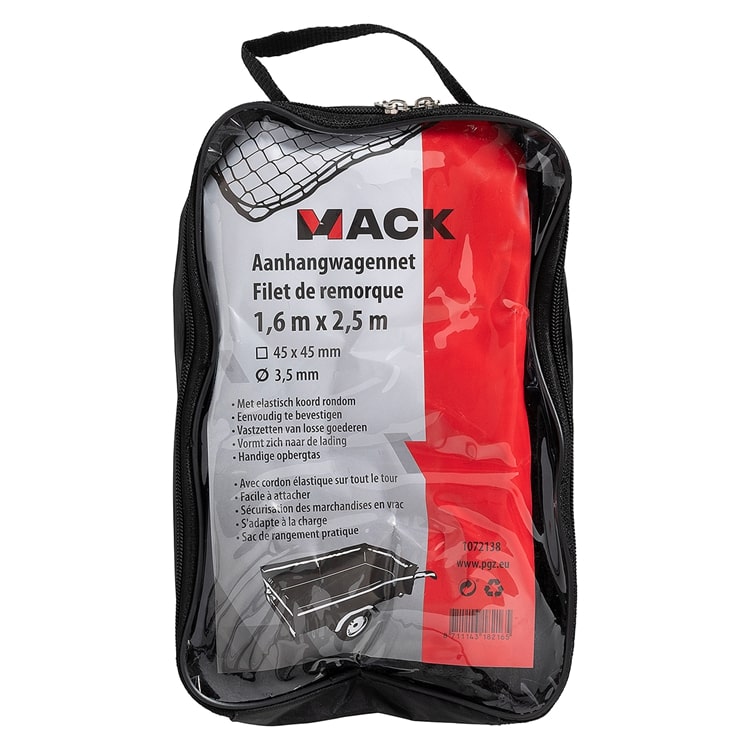 Aanhangwagennet Zwart 1.6x2.5m 